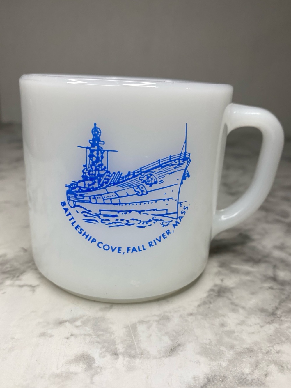 Federal Glass Battleship Cove, Fall River Massachusetts Vintage Mug Coffee Cup